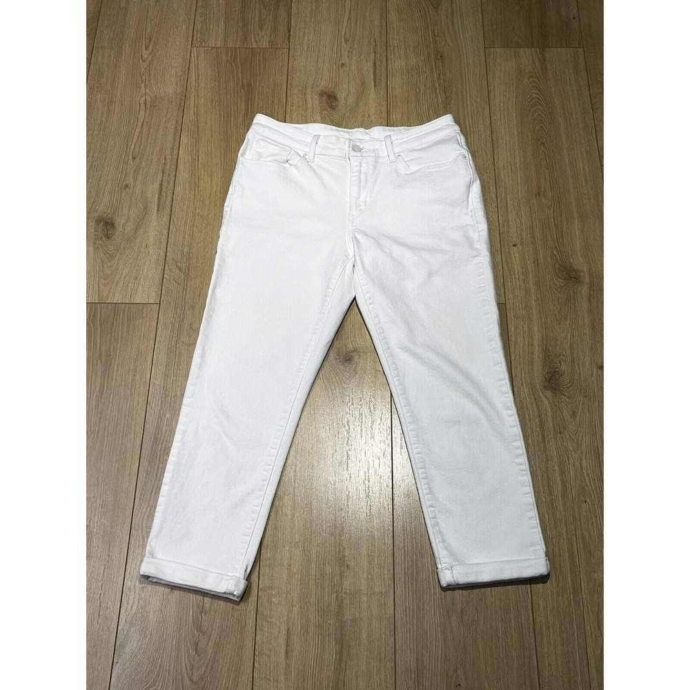 Levi's Women's High Waisted Cropped Jeans White Denim Straight‎ Leg W30